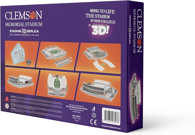 Pro-Lion 3D Jigsaw Puzzle of Memorial Stadium -94 Pieces | Home of Clemson Tigers | NCAA Football Gifts for Age 7+