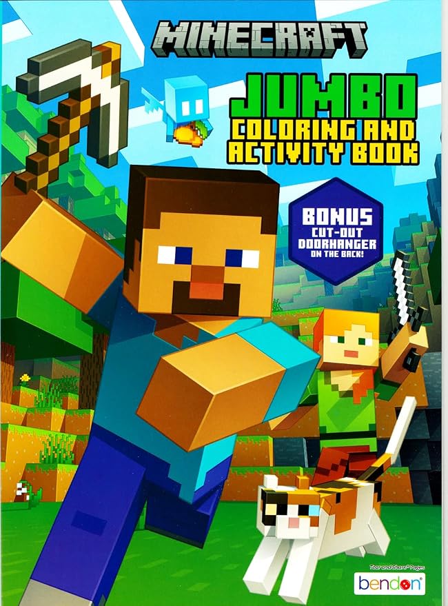 Bendon Minecraft Coloring Activity Book and Sticker Set for Kids
