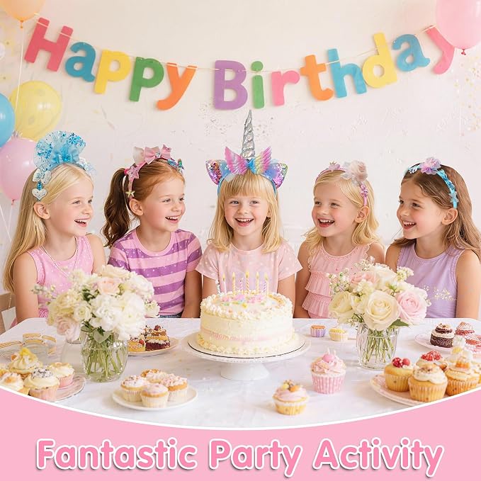 kyrathia DIY Headband Making Kit, Hair Accessories for Girls, Arts and Crafts for Kids Ages 6-8, Make Your Own Unicorn Headband Kit,Birthday Gifts for 5 6 7 8-12 Year Old Girl