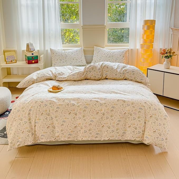 LIWHENHAO Car Duvet Cover Set Queen 100% Cotton Bedding Cartoon Truck Train Airplane Helicopter Print 1 Cute Vehicles Comforter Cover Full 2 Pillowcases for Kids Girls Boys Woman