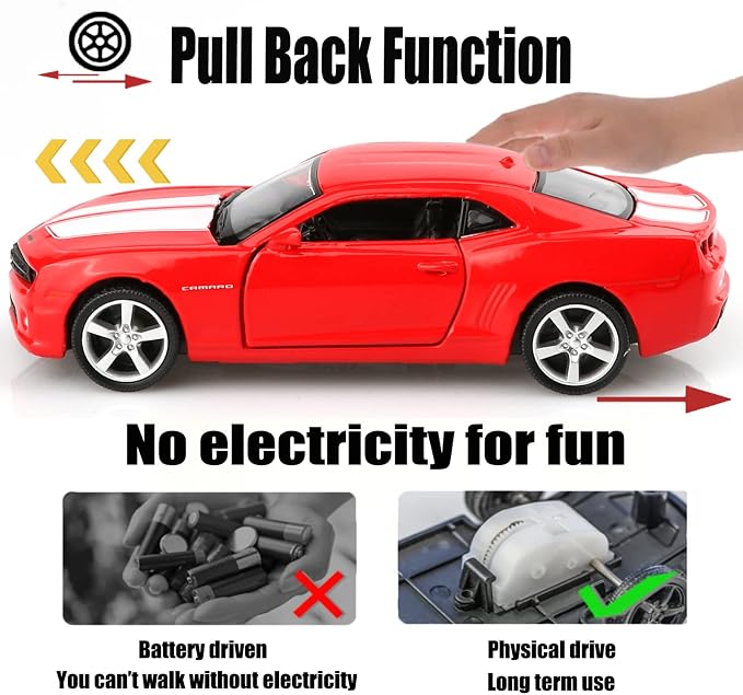 TOKAXI 1/36 Scale 2010 Chevy Camaro Diecast Car Models,Pull Back Vehicles Toy Cars,Cars Gifts for Boys Girls