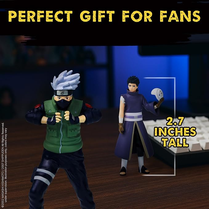 P.M.I. Naruto Shippuden Collectible Mini Figures 12 Pack Deluxe Box | Anime Toy Set Featuring Team 7 Ninjas, Akatsuki, Legendary Sannin & Hidden Rare Shinobi (Assortment A)