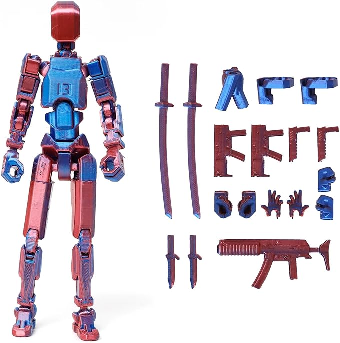 FoxVilla Assembly Completed T13 Action Figure, Titan 13 3D Printed Action Figure, 3D Printed Titan13, Assembled Dummy 13 Lucky 13 Toy Figure