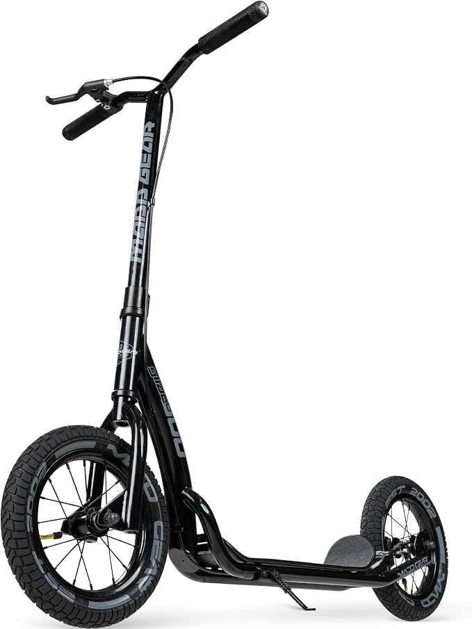 Large Kick Scooter for Adults, Teens & Kids 8-12 with Kickstand – 12" Air-Filled Tires, Wide Deck, Lightweight Steel Frame – Madd Gear Metro Urban Glide 300