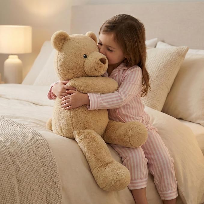 WEIGEDU Dressable Stuffed Animal Fits 3-6M Toddler Clothes, 24.8" Large Plush Toy with Long Limbs for Pretend Play, Soft Huggable Companion - Bear