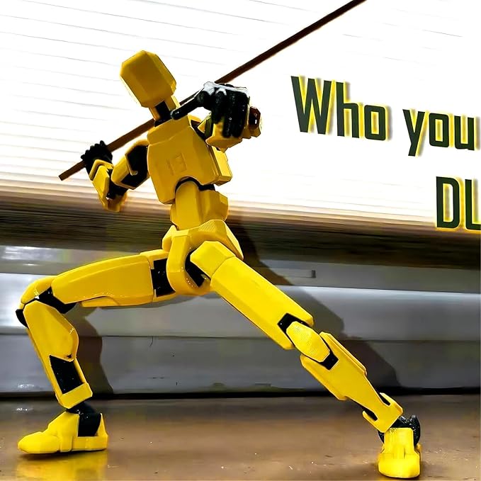 DANONI Titan13 Robot Actions Figure,Lucky Robot 13 Creative 3D Printed Action Figure, Multi Jointed Action Figures Desktop Decorations for Kids Adult (Yellow 1pc)
