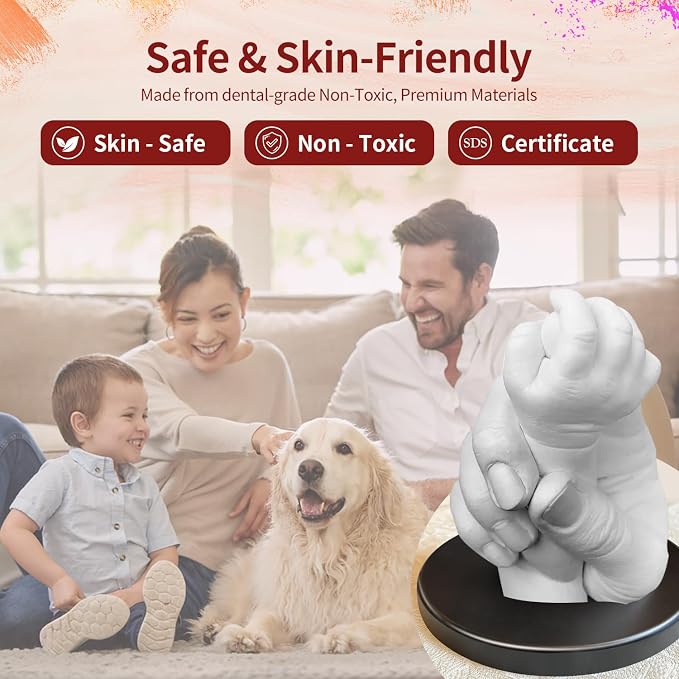 LUVTRACE Hand Casting Kit for Couples Easy DIY Plaster Mold Kit with Base & Practice Kit, Romantic Keepsake Gift for Anniversary, Wedding, Birthday,Bridal,Engagement, Valentine’s Day,Non-Toxic,Safe