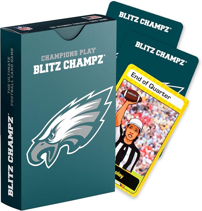 Blitz Champz Philadelphia Eagles – Official NFL Playing Cards & Eagles Gifts for Men & Women, Fun Travel Card Games for Adults & Kids Ages 7+, Ideal Camping Games for Friends & Family Game Night