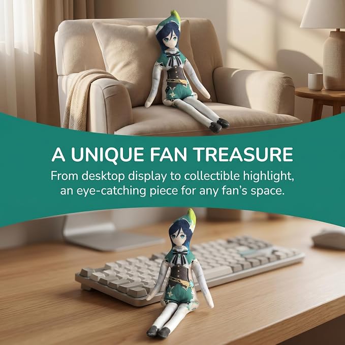 Venti Anime Figure Keychain for Adult Fans, Genshin Impact Collectible Bag Hanging Keyring