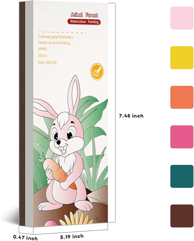 Cavnewt Paint with Water Coloring Book for Kids, Pocket Mess-Free Watercolor Painting Kit with Brush & Refill, Animal Forest Theme Travel Activity Toy,Easter Basket Stuffers Gifts for Kids