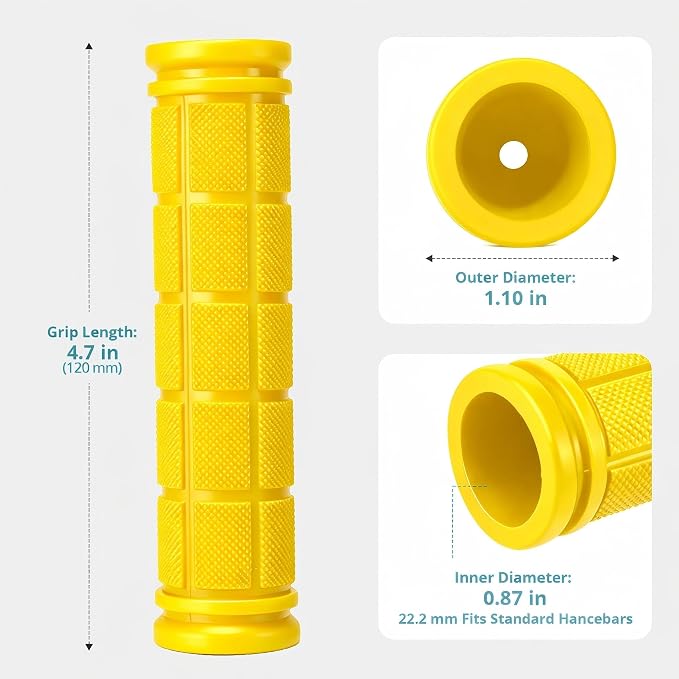 CHUNZEXI 4 PCS Bike Handlebar Grips, Rubber Bicycle Bar Grips Replacement, Non-Slip Handle Grips for Kids Bikes, Scooters, BMX, Mountain & Cruiser Bikes