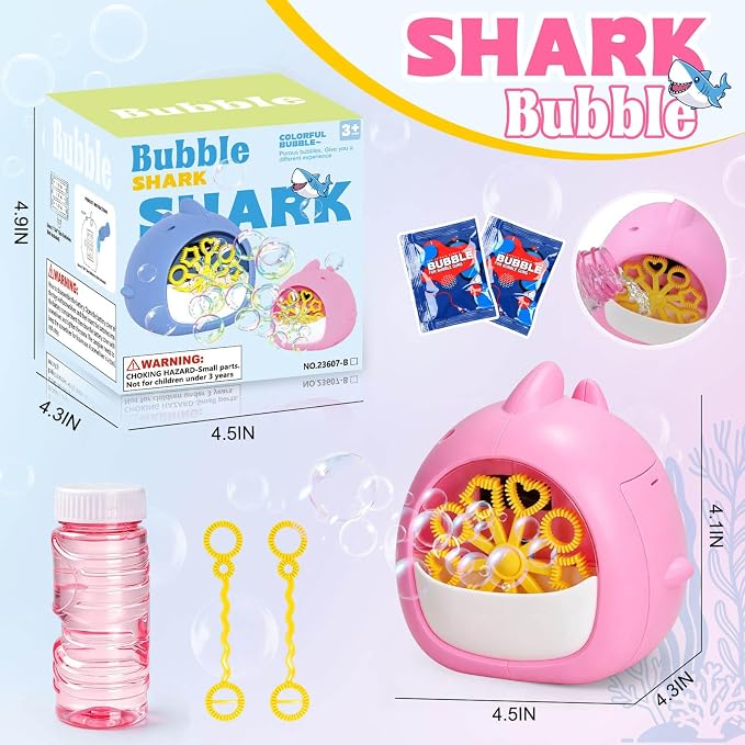 JONEG Bubble Machine Toys for Kids 3-8 Years Old - Bubble Blower Maker with Solutions, Outdoor Toy, Birthday Gift for 3 4 5 6 7 8 Year Old Girls Boys Toddlers
