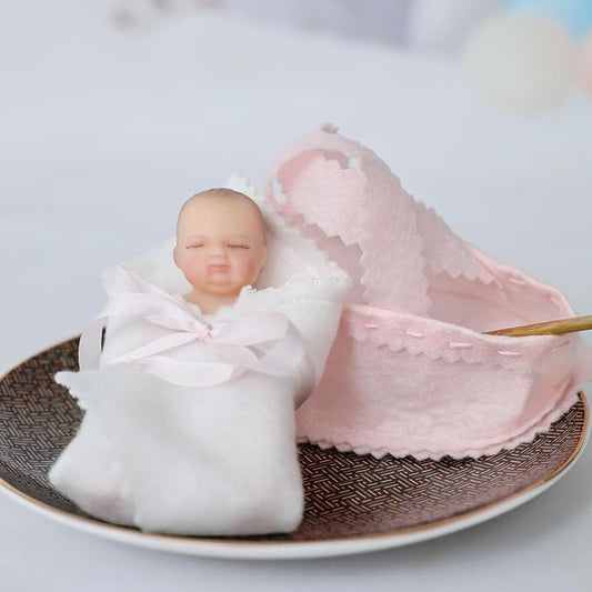 4inch 10CM Mini Platinum Silicone Reborn Baby Doll, Tiny Full Body Silicone Baby Dolls for Stress Relief, Decoration, Gifts, Collectible
