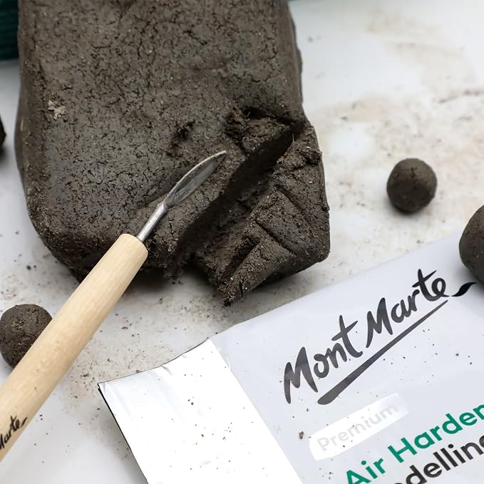Mont Marte Air Hardening Modelling Clay 1.1lb (500g) in Granite, Stone Colored Clay for Sculpting, Subtle Shimmer Effect, Ideal for Professional Modelling and Crafts