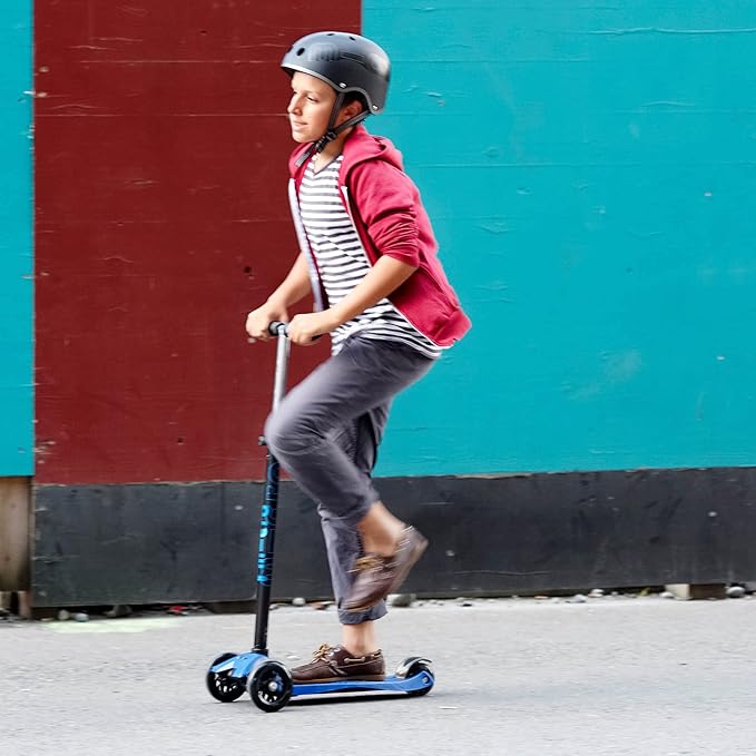 Micro Kickboard | Maxi Original Kids Scooter for Ages 5-12 | Children up to 110 lbs | 3 Wheel Lean-to-Steer Design | Adjustable T Bar | Smooth Ride PU Wheels | Swiss Design