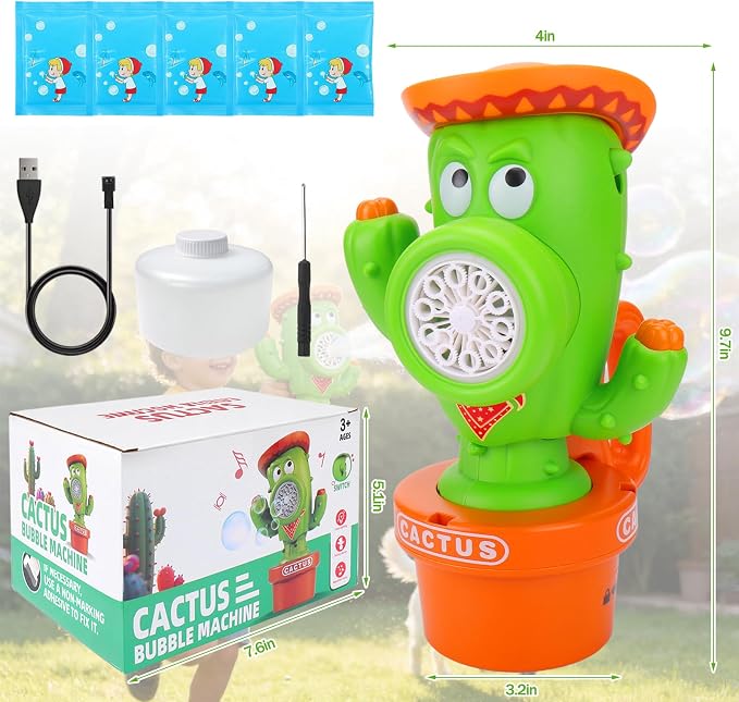 Palksky Bubble Machine for Kids Toddlers, Rechargeable Bubbles Blower Maker with Lights for Parties, Automatic Bubbles Blower Machine for Outdoor Wedding Birthday Party