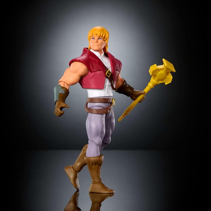 Masters of the Universe Origins Action Figure 200X Cartoon Collection Prince Adam, 5.5 Inch 1980s Motu TV Hero, Detailed Design & Scepter
