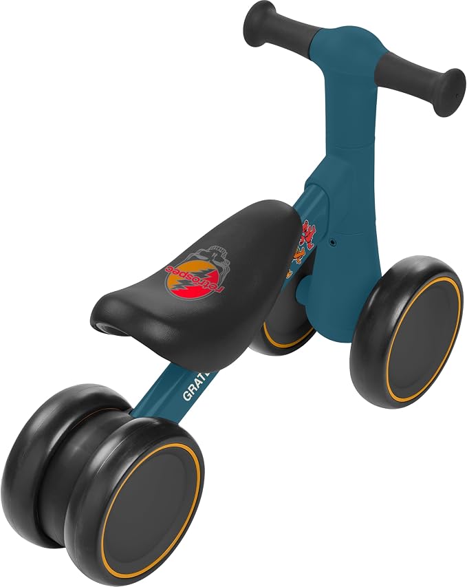 Retrospec Cricket 2 Baby Walker Balance Bike with 4 Wheels - Safe Learning Toy for Ages 12-24 Months - Scratch-Resistant Indoor Outdoor Toddler Riding Toy with Steering Limit & Soft Grips
