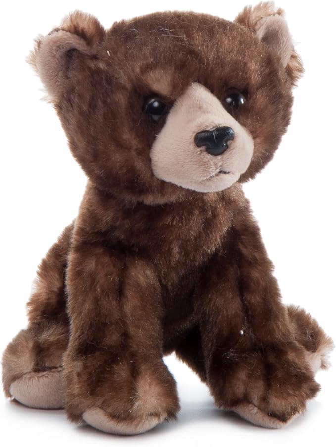The Petting Zoo Brown Bear Stuffed Animal Plushie, Gifts for Kids, Wild Onez Babiez Zoo Animals, Brown Bear Plush Toy 6 inches