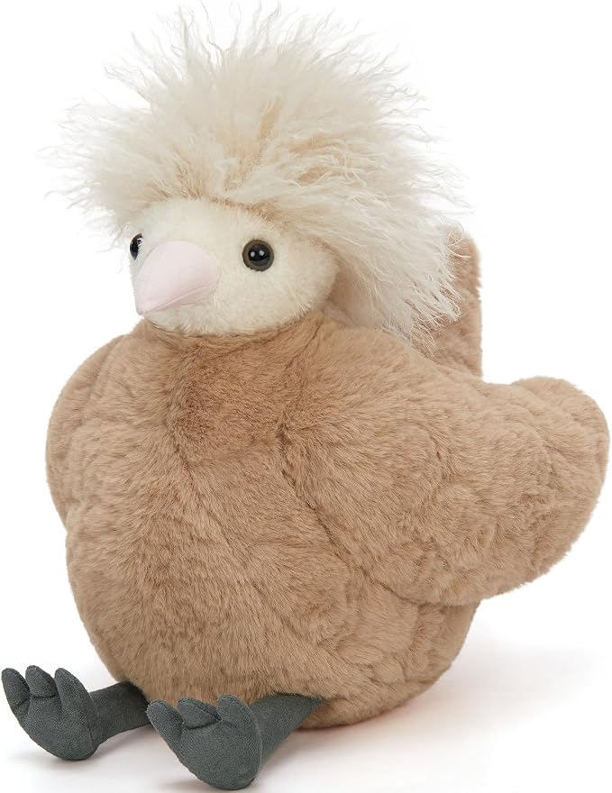 MorisMos Chicken Stuffed Animal, 14 Inch Soft Chicken Plush Toy with Fluffy Crest Hair, Cute Polish Chicken Farm Animal Plushie for Room Decor, Birthday Christmas Easter Gifts for Kids & Adults