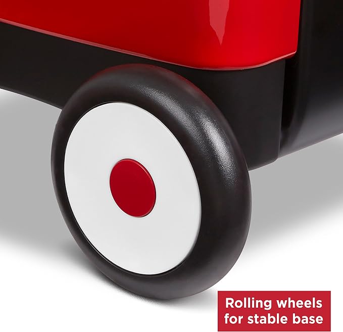 Radio Flyer Push & Pull Walker Wagon with Teddy Bear, Red, for Kids 1-4 Years Old, Locking Handle for Stability, Baby Push Walker Converts to Pull Wagon, for Indoor & Outdoor Play, Amazon Exclusive