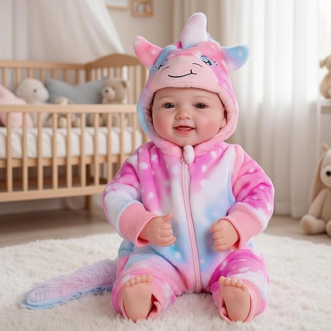 BABESIDE Lightweight Baby Doll Set – 15" Realistic Soft Doll for Girls, Easy to Carry & Hug – Pretend Play & Gift