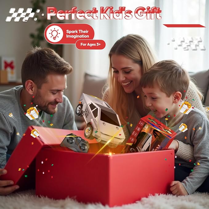 1:24 RC Car Toys, All Terrain High Speed 2WD RC Truck with Light and Loadspace, 2.4GHz Off-Road Vehicles Remote Control Car, Electric Vehicle Toys Gift for Boys Girls Age 3+