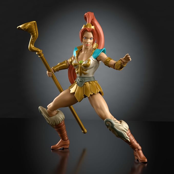 Masters of the Universe Origins Action Figure 200X Cartoon Collection Teela, 5.5 Inch 1980s Motu Heroine, Ponytailed Hair, Detailed Design & Staff