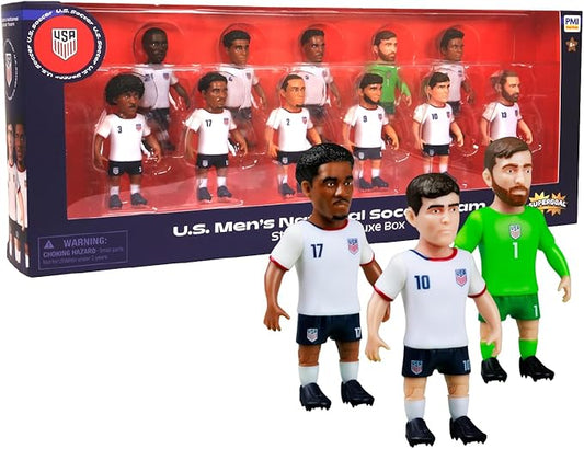 P.M.I. PMI Collectibles World Cup Soccer Figures – 11 Pack Deluxe Box Team Players – Official Football Mini Figures Premium Soccer Collectible Toy Set (Styles May Vary) (Team USA)