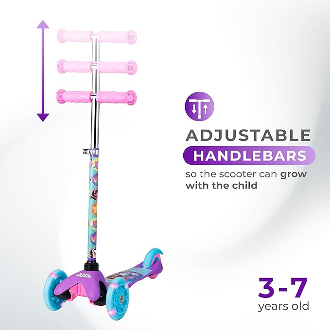 Kick Scooter for Kids, 3 Wheel Self Balancing, Light Up LED Wheels