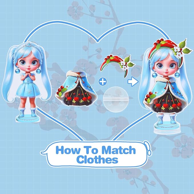 PainZieteg Magnetic Dress Up Dolls, Paper Dolls for Girls, Kids DIY Princess Magnetic Dress-Up Doll for Girl Birthday (Winter Fairy)