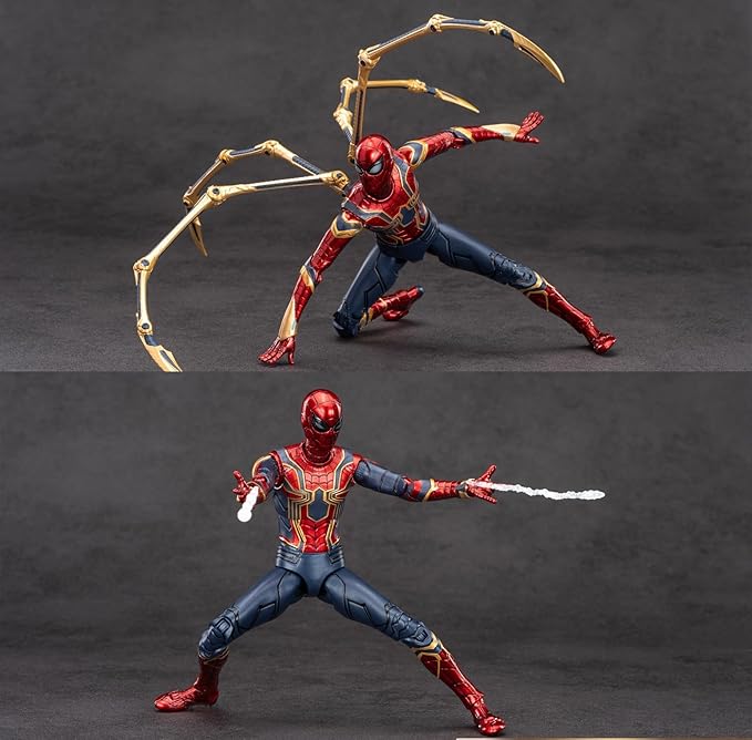 LonullyMege Iron Spider Action Figures 7inch 1/10 Scale All Joints Movable Superhero 2.0 Series Exquisite Collection Toy