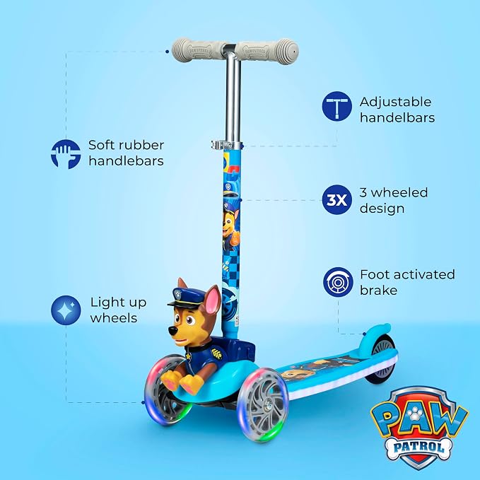 Kick Scooter for Kids, 3 Wheel Self Balancing, Light Up LED Wheels