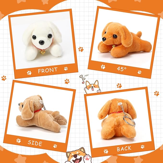 Sosation 20 Pcs Mini Stuffed Animal Dog Bulk Adopt a Puppy Favors Soft Puppy Gift Party for Kids Vet Tech Birthday Party Charity Donation Classroom Goodie Stuffer (Simple Style,Delicate Color)