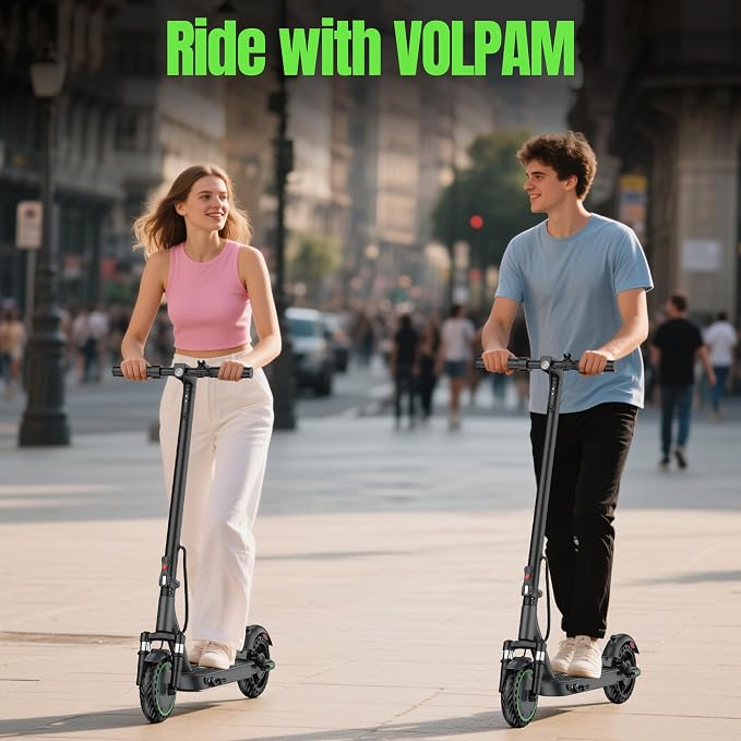 VOLPAM Electric Scooter, 350W/500W/800W/1000W/250W Powerful Motor & 19/22/ 9 MPH Top Speed, 16-28-10 Miles Long Range, Folding E Scooter Choice