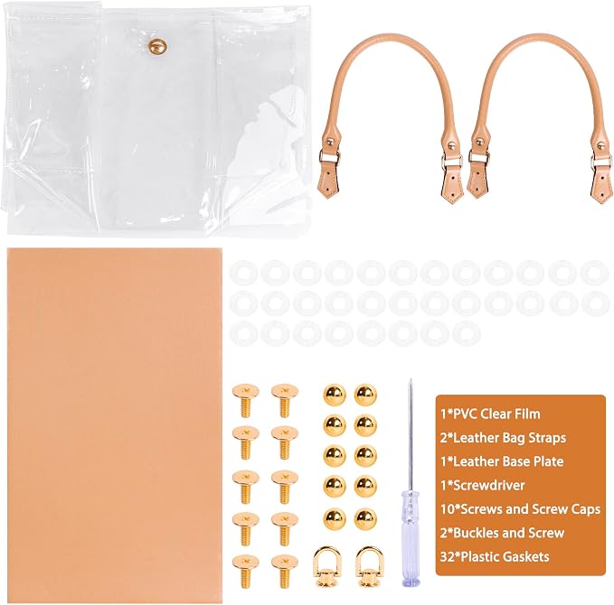 Clear PVC DIY Tote Bag Handbag Making Kit Handmade Gift Bag Craft Accessory Tool Set Birthday Holiday Gift Bag