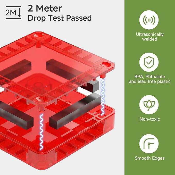 Travel Magnetic Tiles for Kids Car Games: 26 PCS Mini Magnet Building Blocks in Tin Box to Stop Crying - 0.64 lb Pocket Size Educational Toy - Road Trip Essentials - Boys Girls Age 3-8
