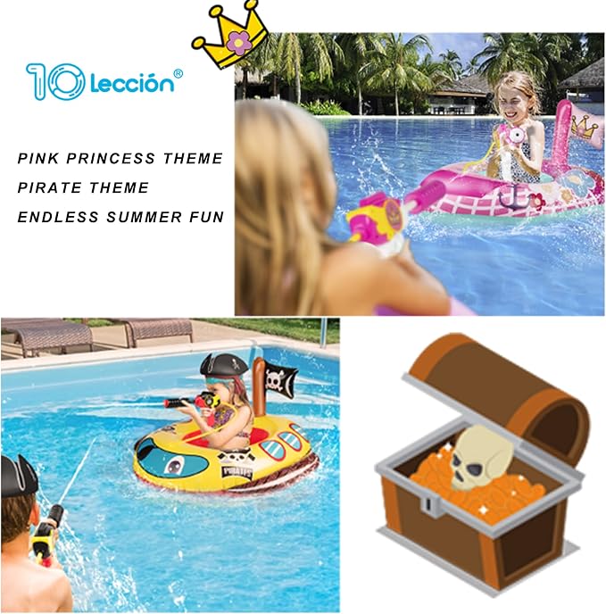 10Leccion Kids Pool Floats for Toddlers Ages 3-8, Fun Summer Water Toys