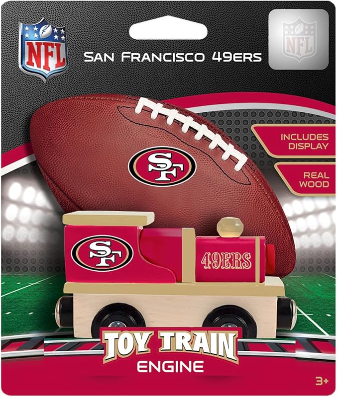 MasterPieces NFL San Francisco 49ers Real Wood Toy Train, For Ages 3+, Black