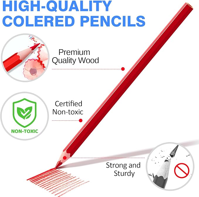540 Count Colored Pencils Bulk Classroom, Colored Pencils for Kids 18 Assorted Colors, Coloring Pencil Set for Teachers & Adults, Pre-sharpened Color Pencils, Back to School Supplies Bulk for Students