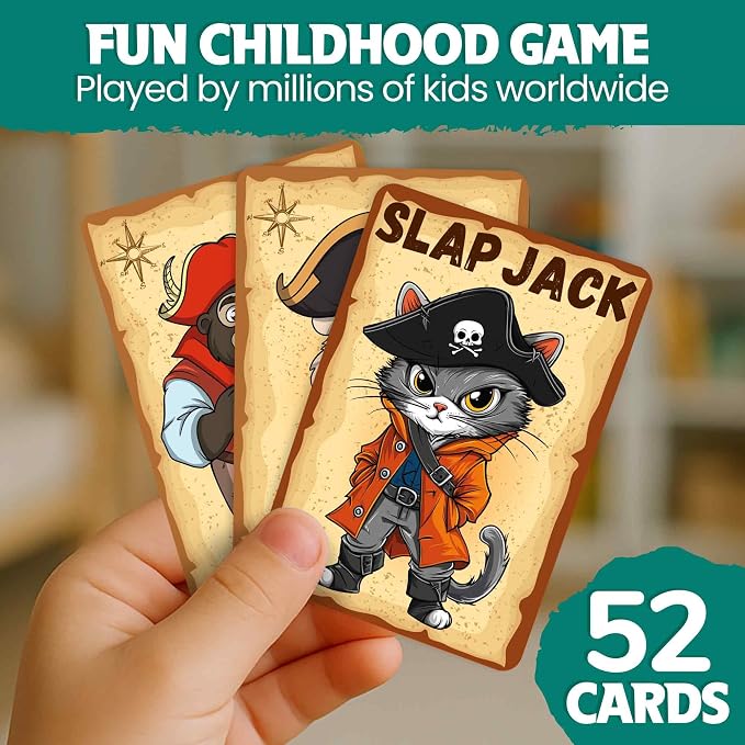 QUOKKA Slap Jack Card Game for Kids Ages 4–8 – Fun Family Game with Cute Characters, Perfect for Travel, Playdates, Family Time – Educational & Engaging Playing Cards for Kids, Easy to Learn