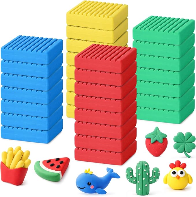 Syhood 30 Pcs 42oz Colorful Reusable and Non Drying Modeling Clay Bulk Plastilina Modeling Clay Gift Set for DIY Sculpting Classroom Arts and Crafts Projects Play