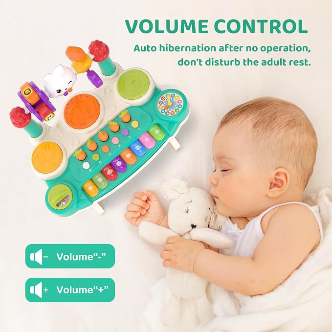 20-in-1 Musical Piano Keyboard Toy, Toddler Drum Set for 1-3, Blue | STEM Educational Sensory, Interactive Montessori Preschool, Electronic Learning Light-up - Baby 1st Birthday Gift 12-36 Month