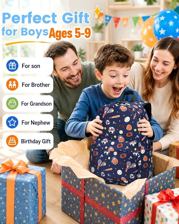 CAMTOP Preschool Backpack for Kids Boys Girls Toddler Backpack Kindergarten School Bookbags for Age 3-8 (Blue Classic Balls)