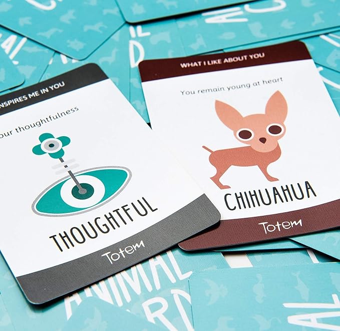 Totem Family Conversation Cards - Non-Competitive Family Bonding & Self-Esteem Card Game - Compliment & Question Cards for Kids, Teens, Adults - Team Building Games for Work & Icebreaker for Coworkers