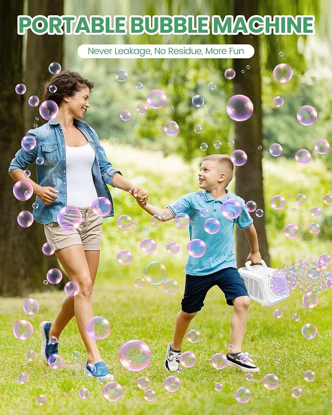 Kizmore Automatic Bubble Machine for Kids: Battery Operated Bubble Maker for Toddlers 3+ Contain 6 AA Battery| Indoor Outdoor Toys for Birthday Wedding Party