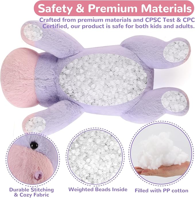meowtastic Hippo Weighted Stuffed Animals - 22 Inch 4.5 Pounds Weighted Plush Hippo Stuffed Animals - Big Toys Pillow - Cute Plush Toys Gifts for Kids & Adults (22" 4.5 lbs)