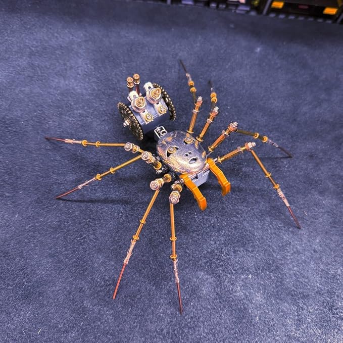 3D Metal Insect Puzzle for Adults, 186PCS Human-Face Hunting Mechanical Spider Model Kit, DIY Assembly Metal Puzzle Decoration Gift for Birthday Christmas