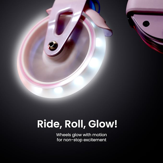 Aero Scooter for Kids 5-8 | Dynamic Lights, Hand Brake & Shock Absorption | Boys Girls 2 Wheels Kick Scooter | Foldable & Height Adjustable