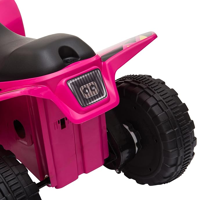 Aosom 6V Kids ATV 4-Wheeler Ride on Car, Electric Motorized Quad Battery Powered Vehicle with Forward/Reverse Switch for 18-36 Months Old Toddlers, Pink